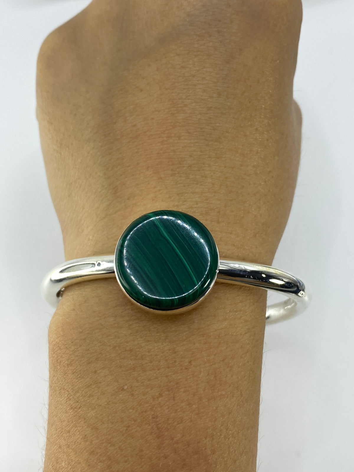 Brazalete de Plata Malaquita Verde — Taxco 925 — foto 6