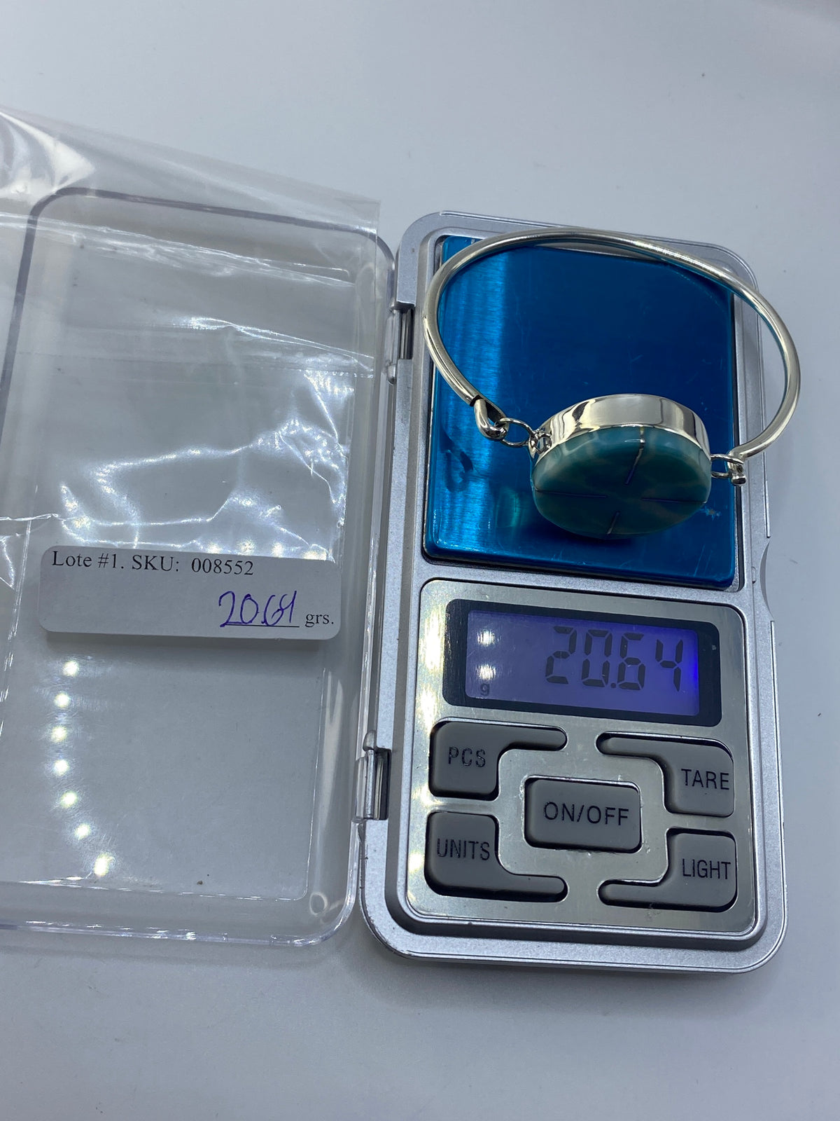 Brazalete Turquesa Azul Cielo Plata 925 — Taxco — foto 7