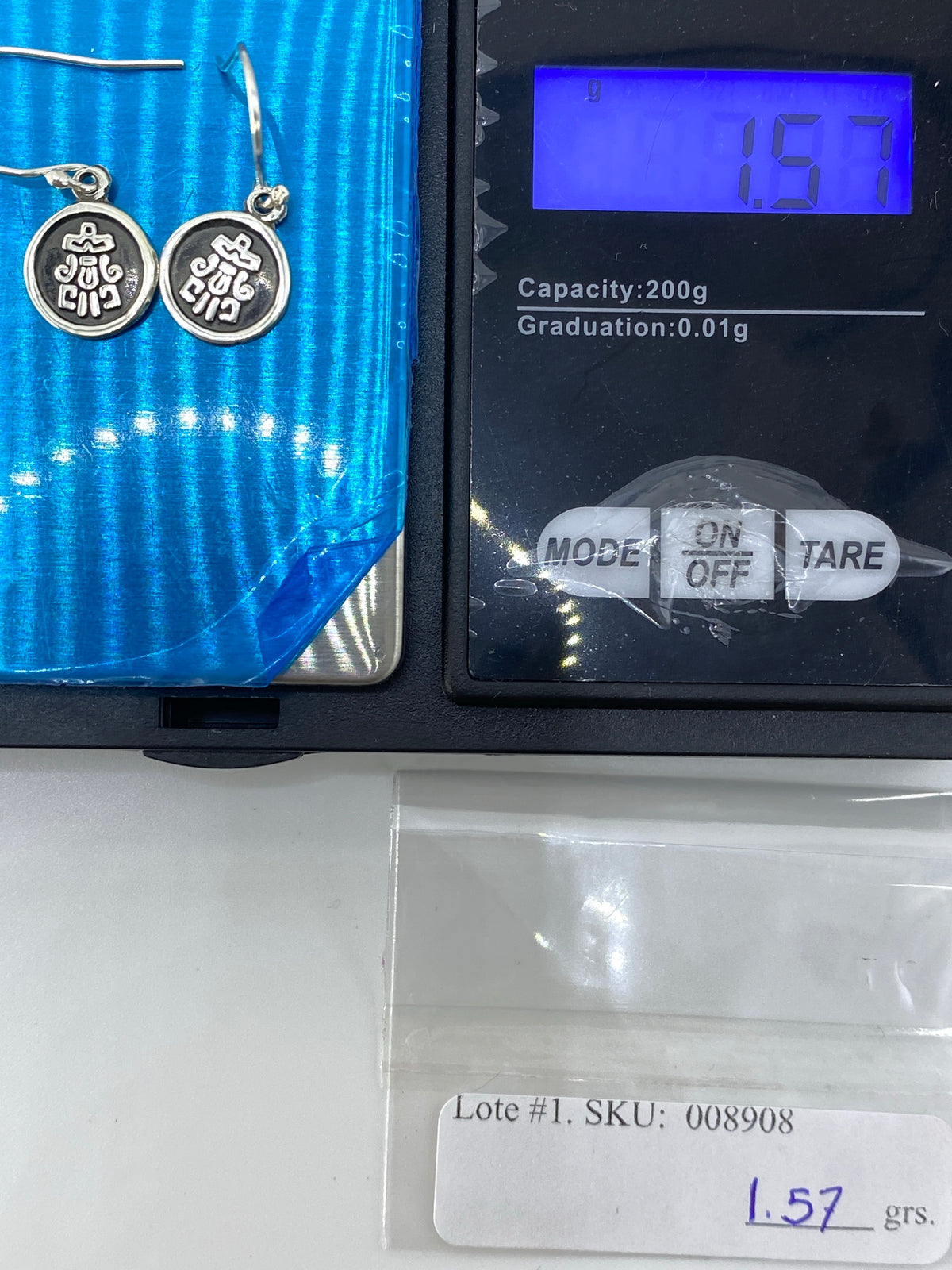 Aretes Plata Repujado Masónico — Taxco 925 — foto 6