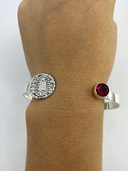 Brazalete de Plata con Circonia Roja — Taxco 925 — foto 6