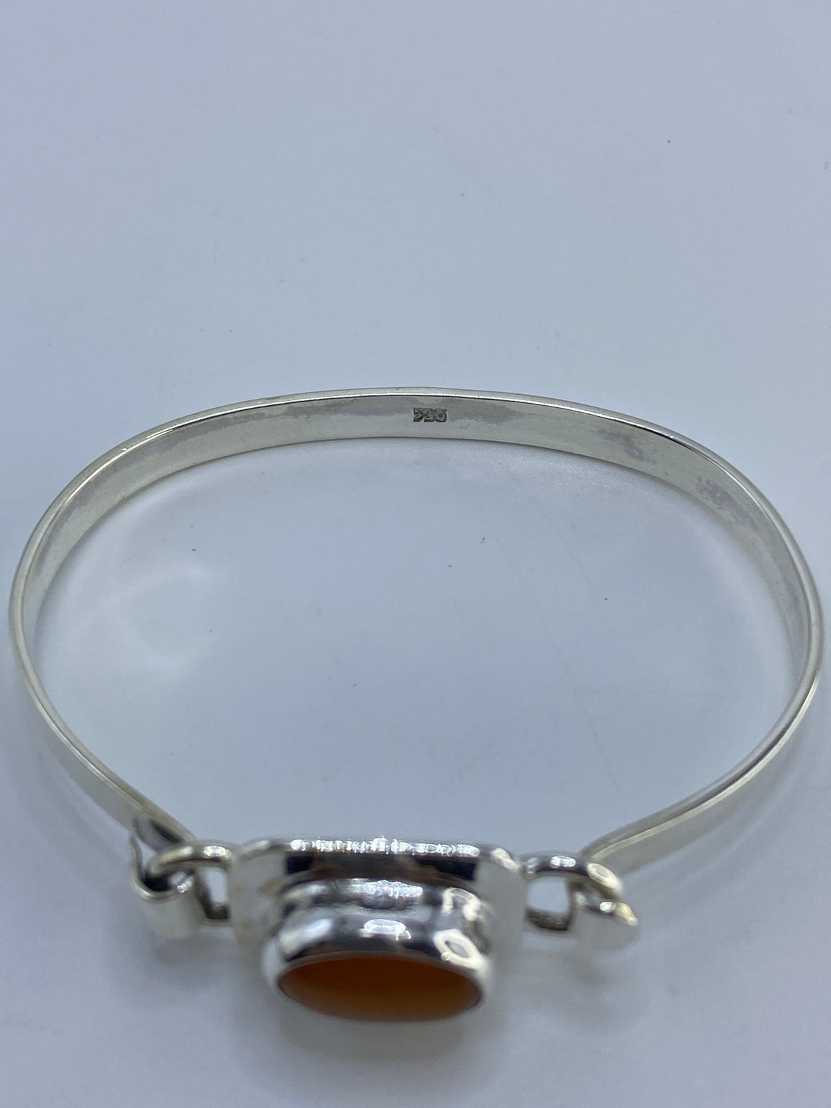 Brazalete Plata Ojo de Gato Naranja — Taxco 925 — foto 5