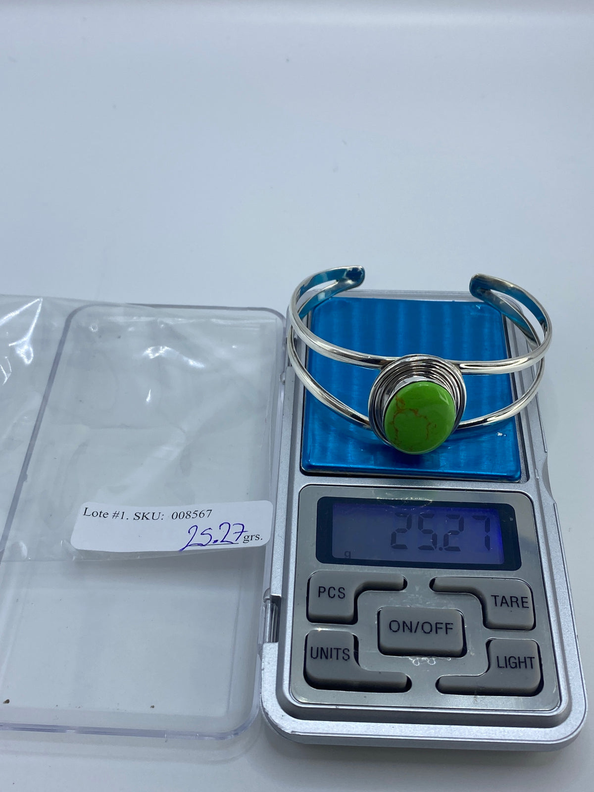 Brazalete de Plata 950 con Turquesa Verde Limón — Taxco — foto 7