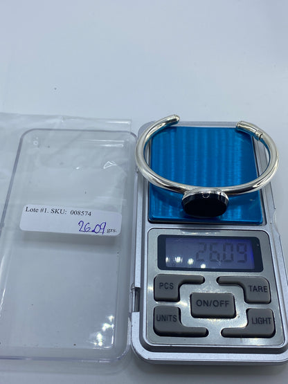 Brazalete de Plata con Ónix Negro — Taxco 925 — foto 7