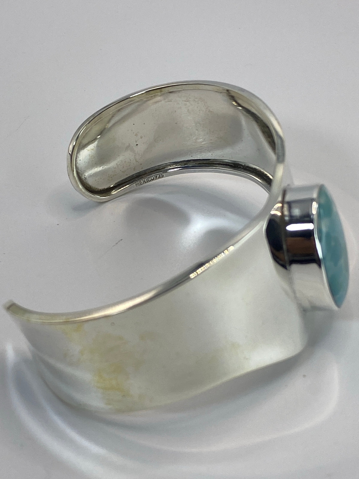 Brazalete Plata Turquesa Azul Cielo — Taxco 925 — foto 5