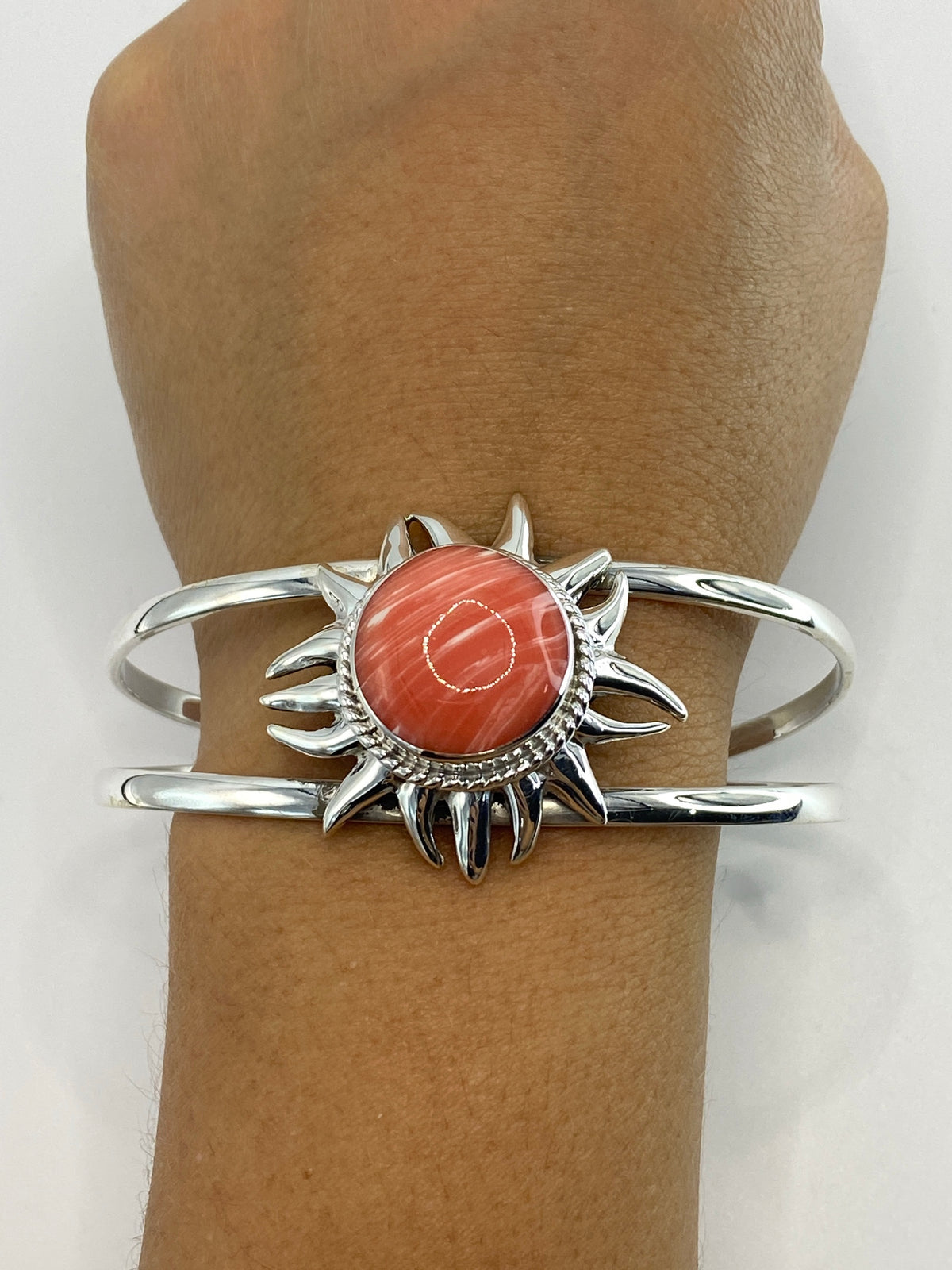 Brazalete Plata 925 con Piedra Rosa — Taxco — foto 6