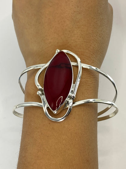 Brazalete Plata 950 con Coral Rojo — Taxco Artesanal — foto 6