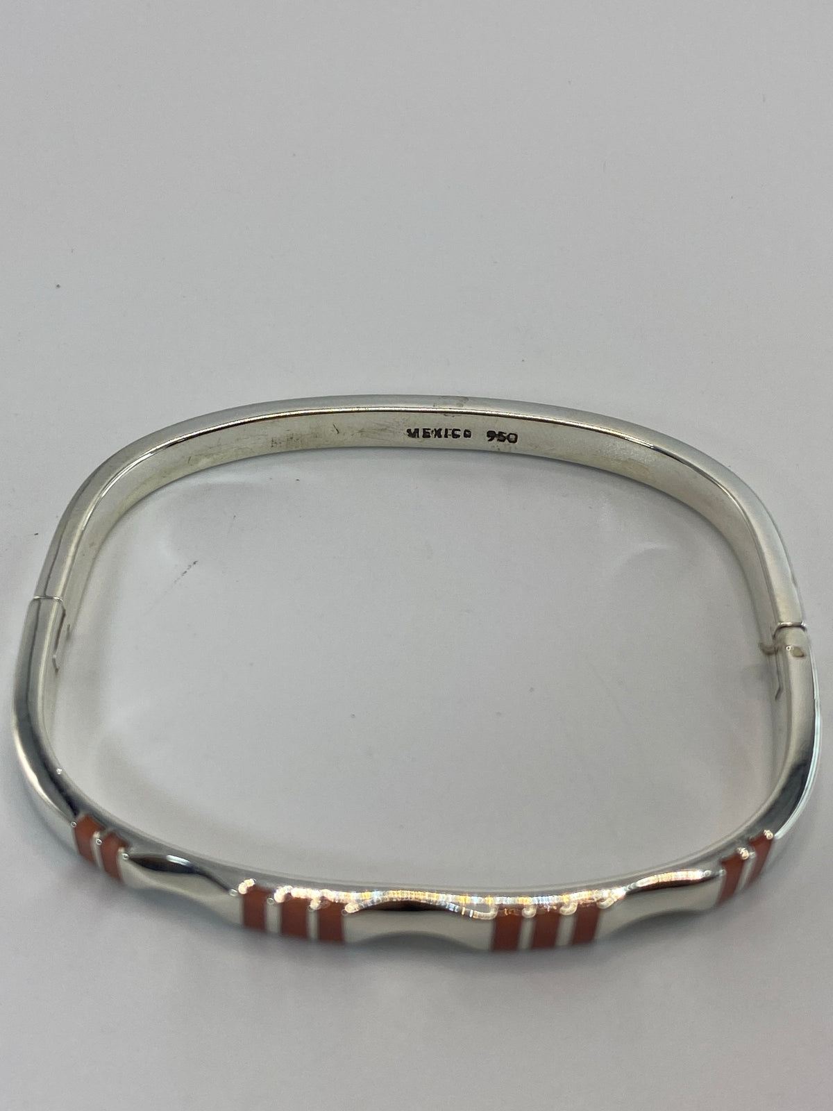 Brazalete de Plata 950 con Coral Rosa — Taxco — foto 5