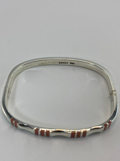 Brazalete de Plata 950 con Coral Rosa — Taxco — foto 5