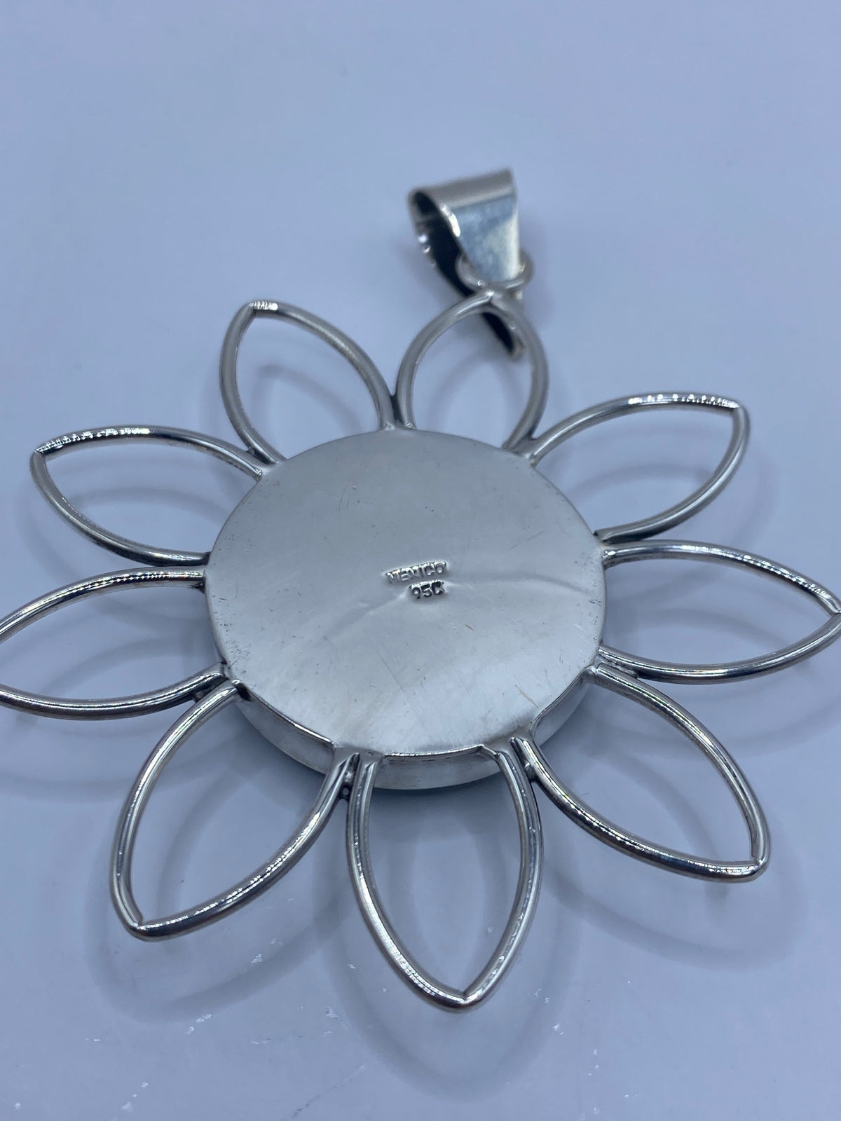 Dije Flor de Plata con Malaquita Verde — Taxco 950 — foto 5