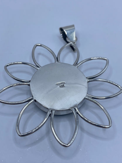 Dije Flor de Plata con Malaquita Verde — Taxco 950 — foto 5