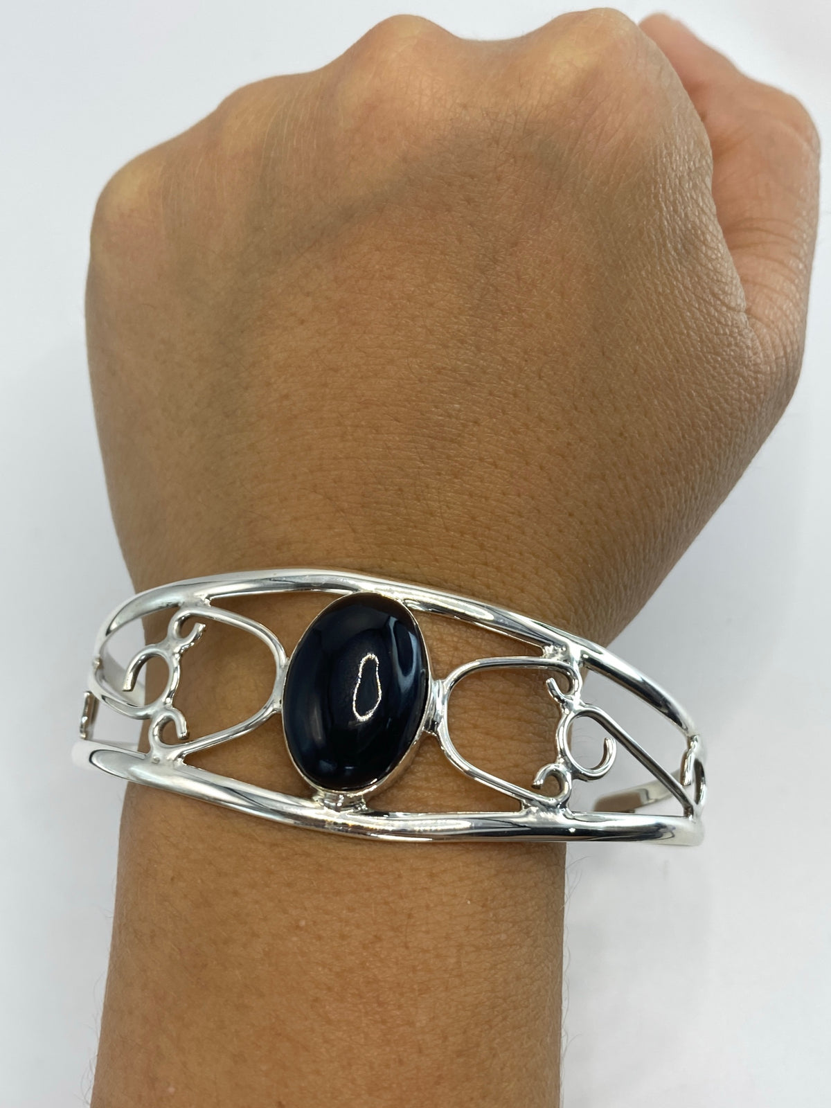 Brazalete Plata 925 con Ónix Negro — Taxco Esclava — foto 6