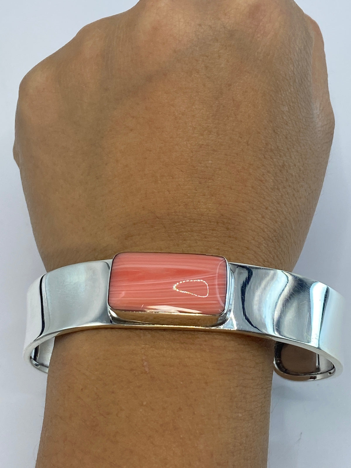Brazalete de Plata 925 con Coral Roja — Taxco — foto 6