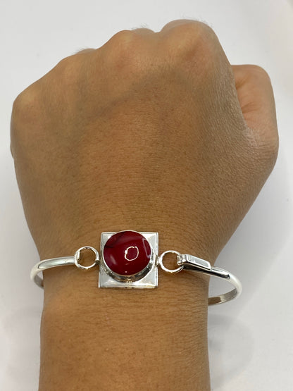 Brazalete Plata Coral Rojo — Taxco 925 — foto 6