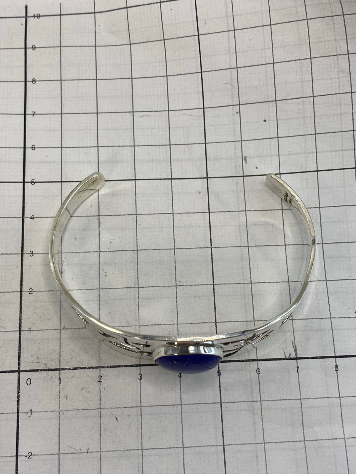 Brazalete Plata Rigido con Lapislazuli — Taxco 925 — foto 4
