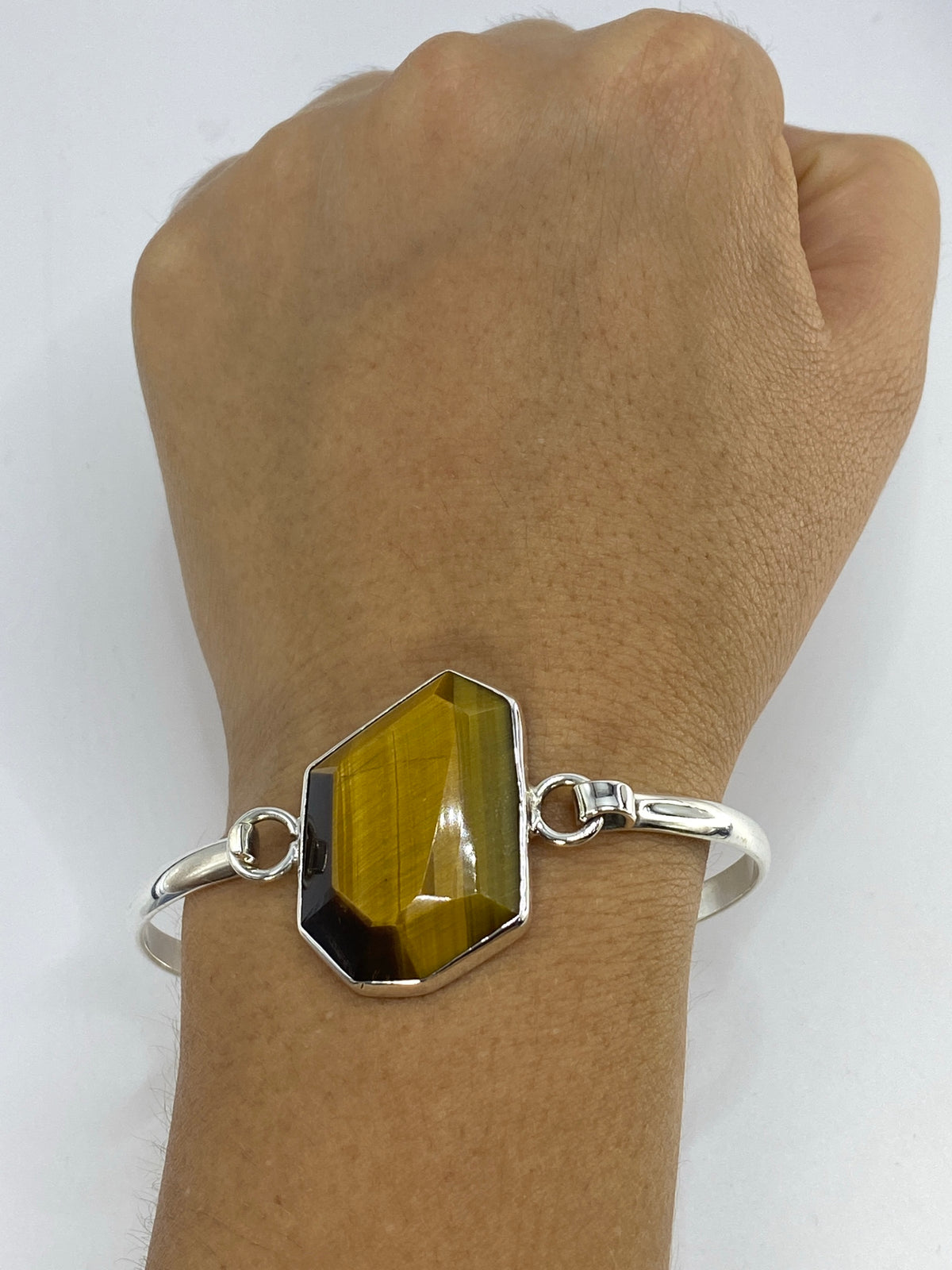 Brazalete Plata 950 Ojo de Tigre — Esclava Taxco — foto 6