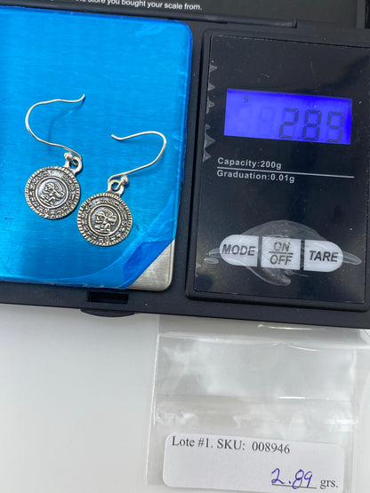 Aretes Plata Repujado Prehispánico — Taxco 950 — foto 6