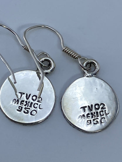 Aretes de Plata Repujado Calendario Azteca — Taxco 950 — foto 5