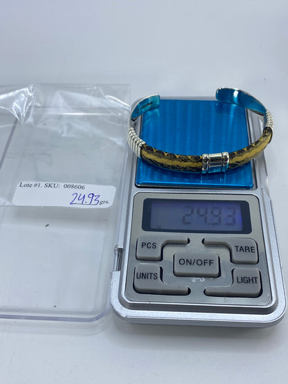 Brazalete de Plata Cartoneado Piel de Víbora — Taxco 925 — foto 7