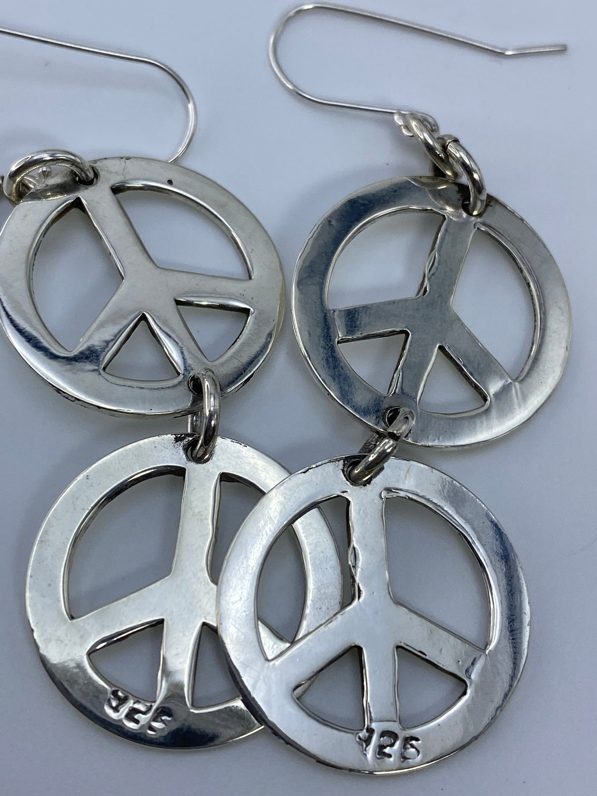 Aretes Plata Calado Símbolo Paz — Taxco 925 — foto 5