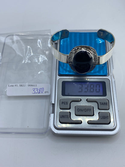 Brazalete Plata Onix Negro Engastado — Taxco 925 — foto 7
