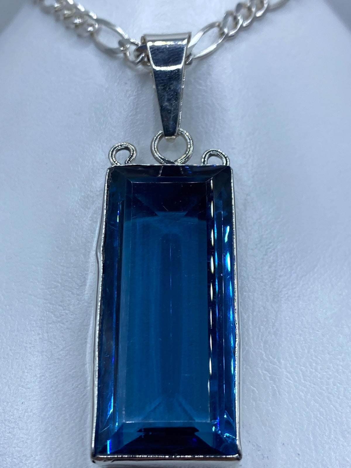 Dije Plata 950 Circonia Azul Rectangular — Taxco — foto 2