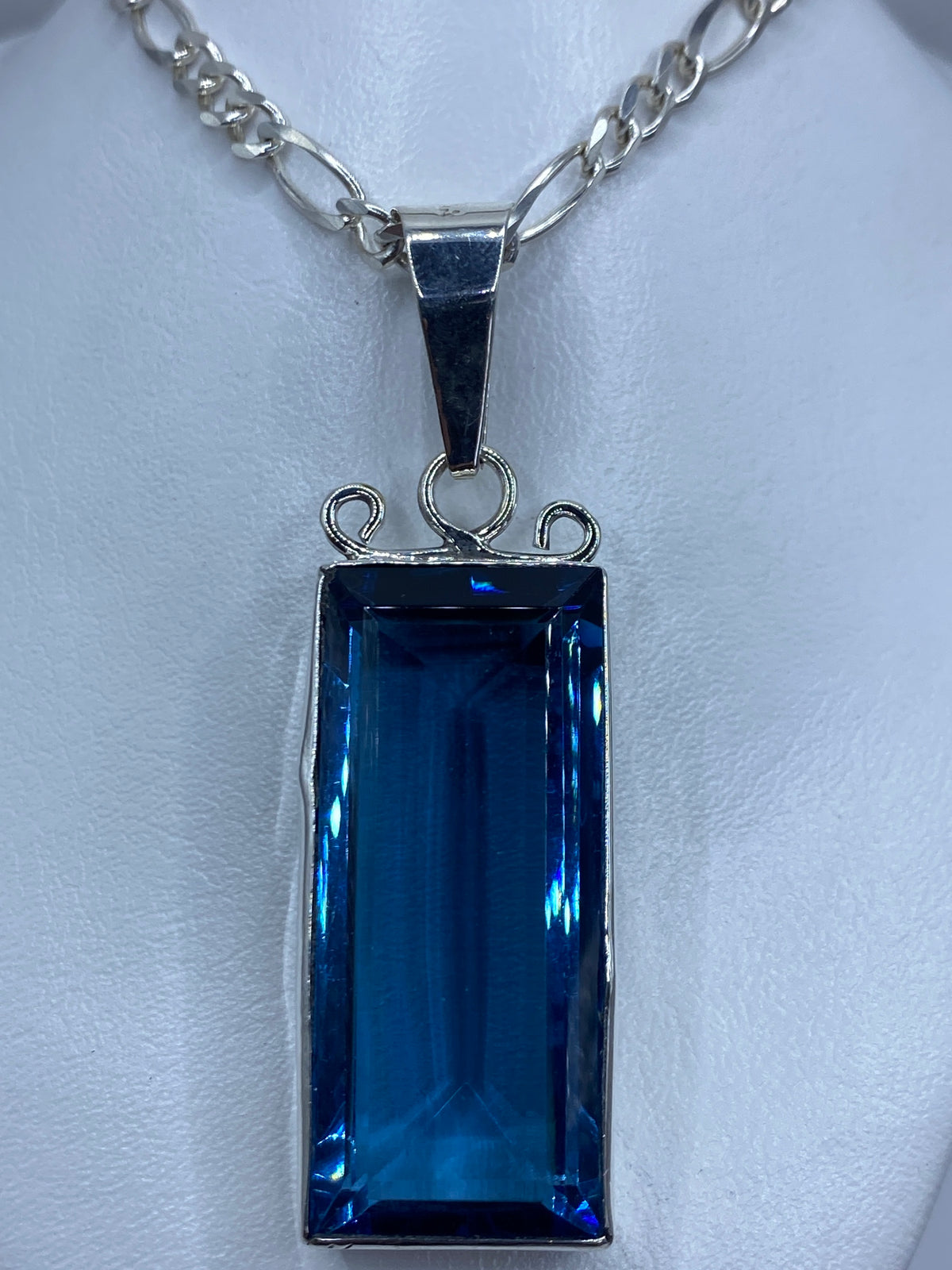 Dije Plata 950 Circonia Azul Rectangular — Taxco — foto 3
