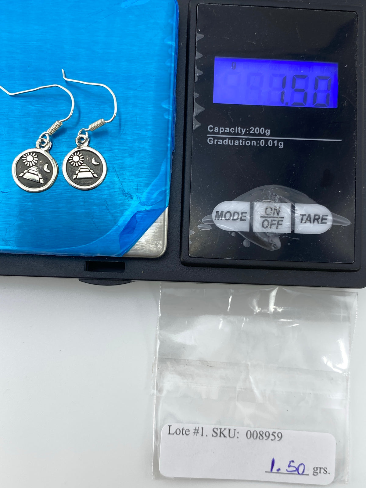 Aretes Plata Repujado Pirámide Prehispánica — Taxco 925 — foto 6