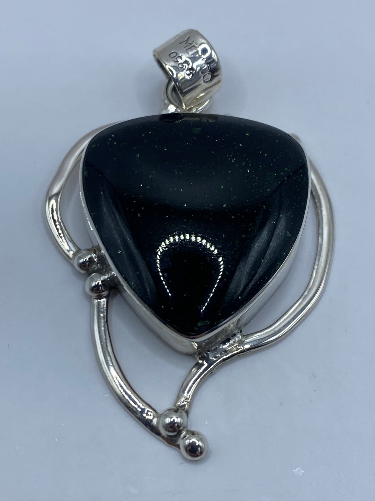 Dije Corazón de Plata 950 con Piedra Verde — Taxco — foto 5