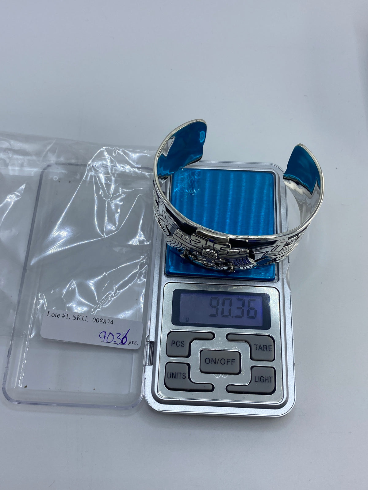 Brazalete de Plata Repujado Prehispánico — Taxco 925 — foto 7