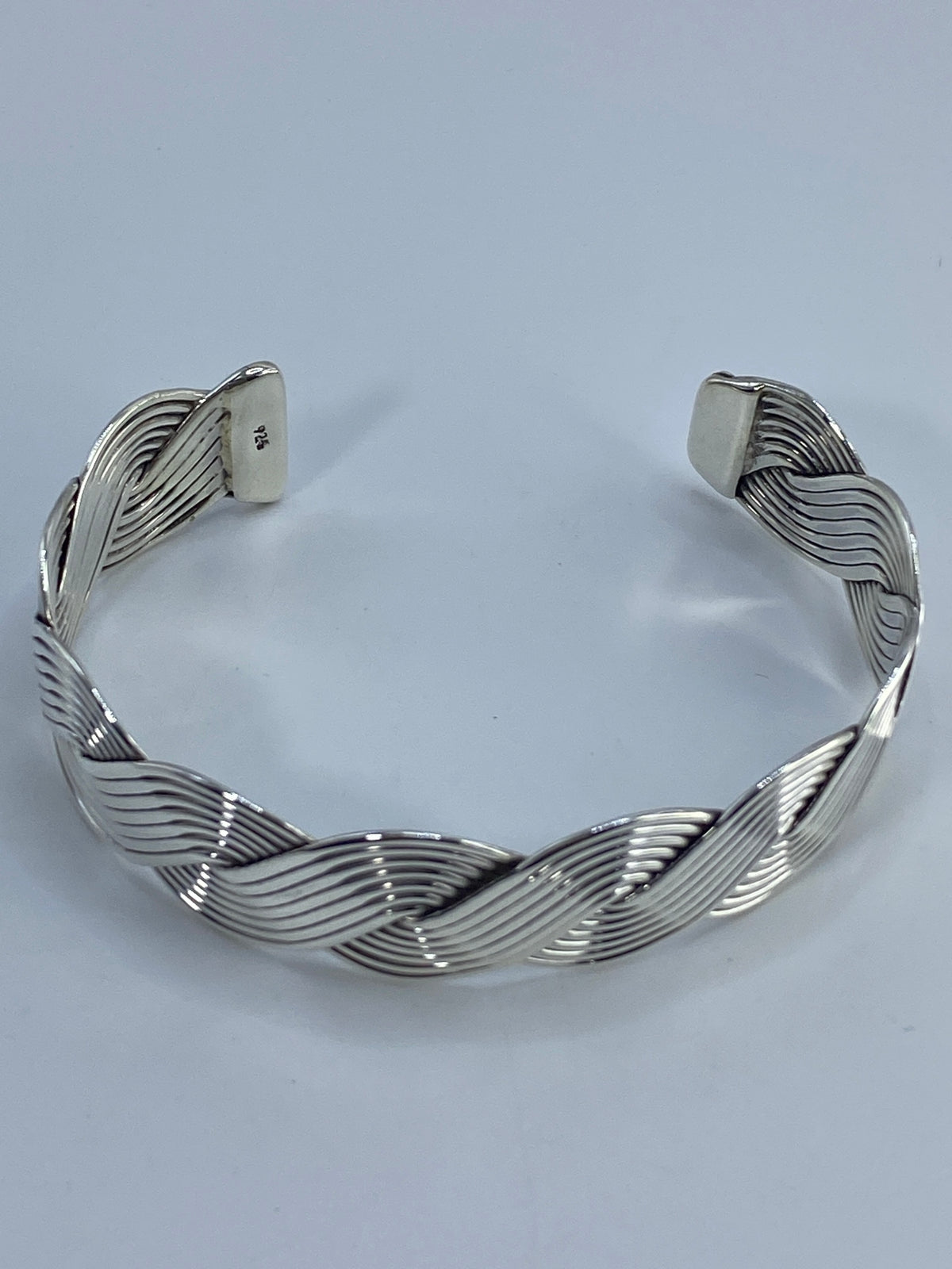 Brazalete Plata Cartoneado Taxco — Diseño Rígido 925 — foto 5
