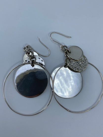 Aretes de Plata Combinada Geométricos 9 cm — Taxco 925 — foto 5