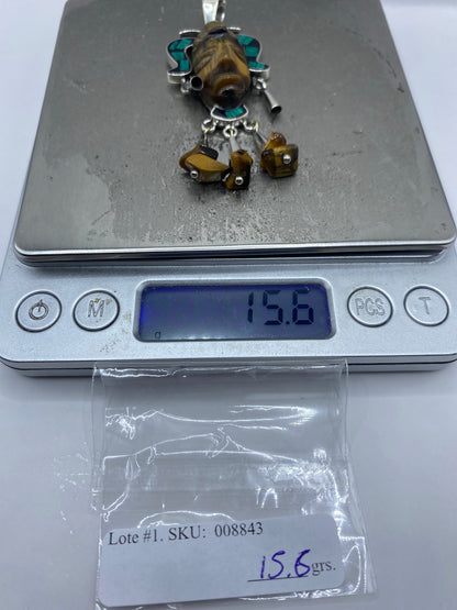 Dije Plata Repujado K'inich Janaab' Pakal — Ojo de Tigre — foto 6
