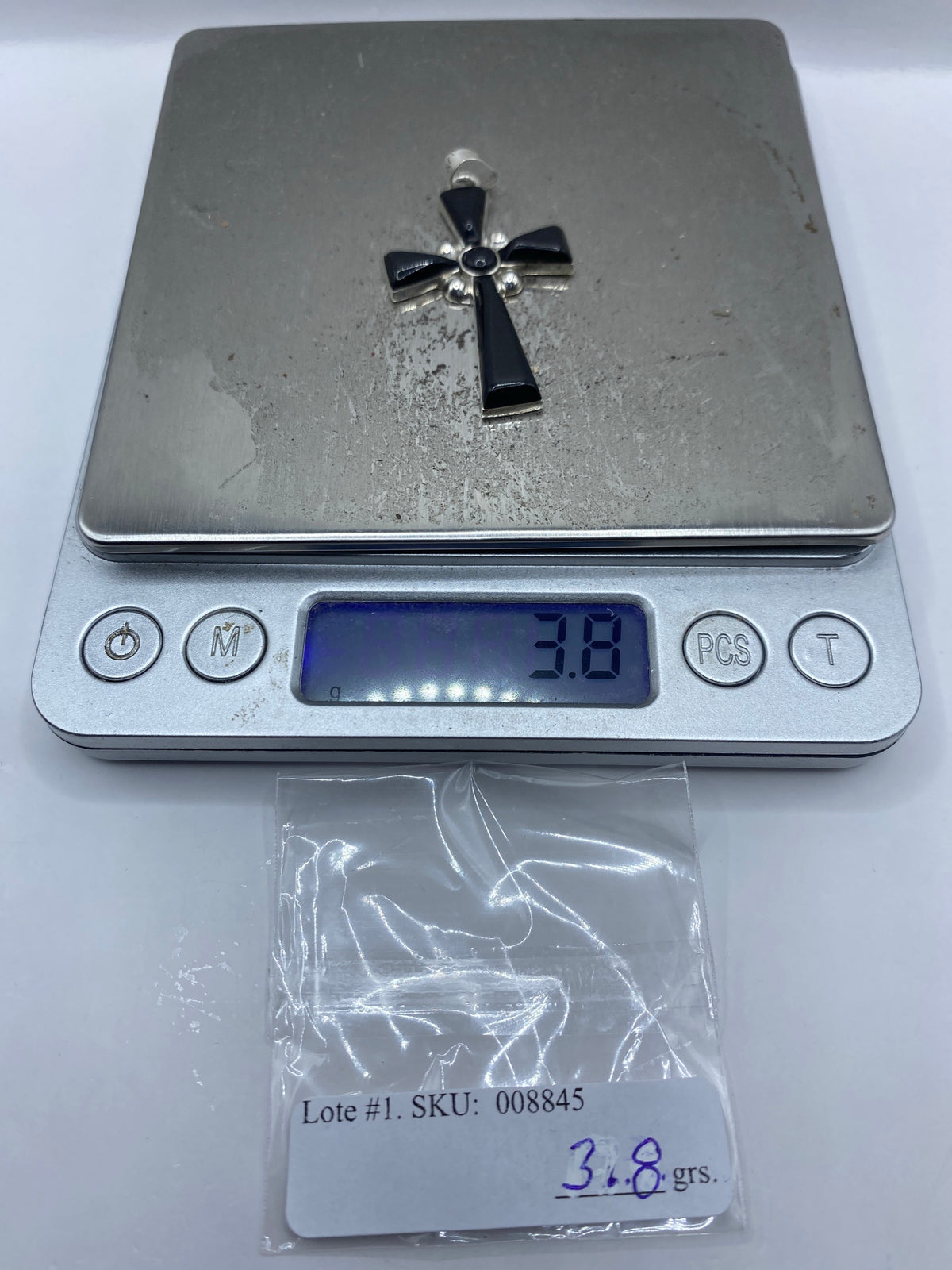 Cruz de Plata con Ónix Negro — Dije Taxco 925 — foto 6