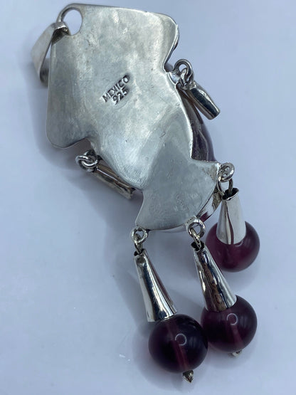 Dije K'inich Janaab' Pakal Repujado Amatista — Plata 925 — foto 6