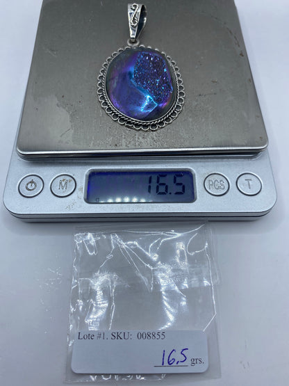 Dije de Plata Ovalado con Piedra Morada — Taxco 925 — foto 6