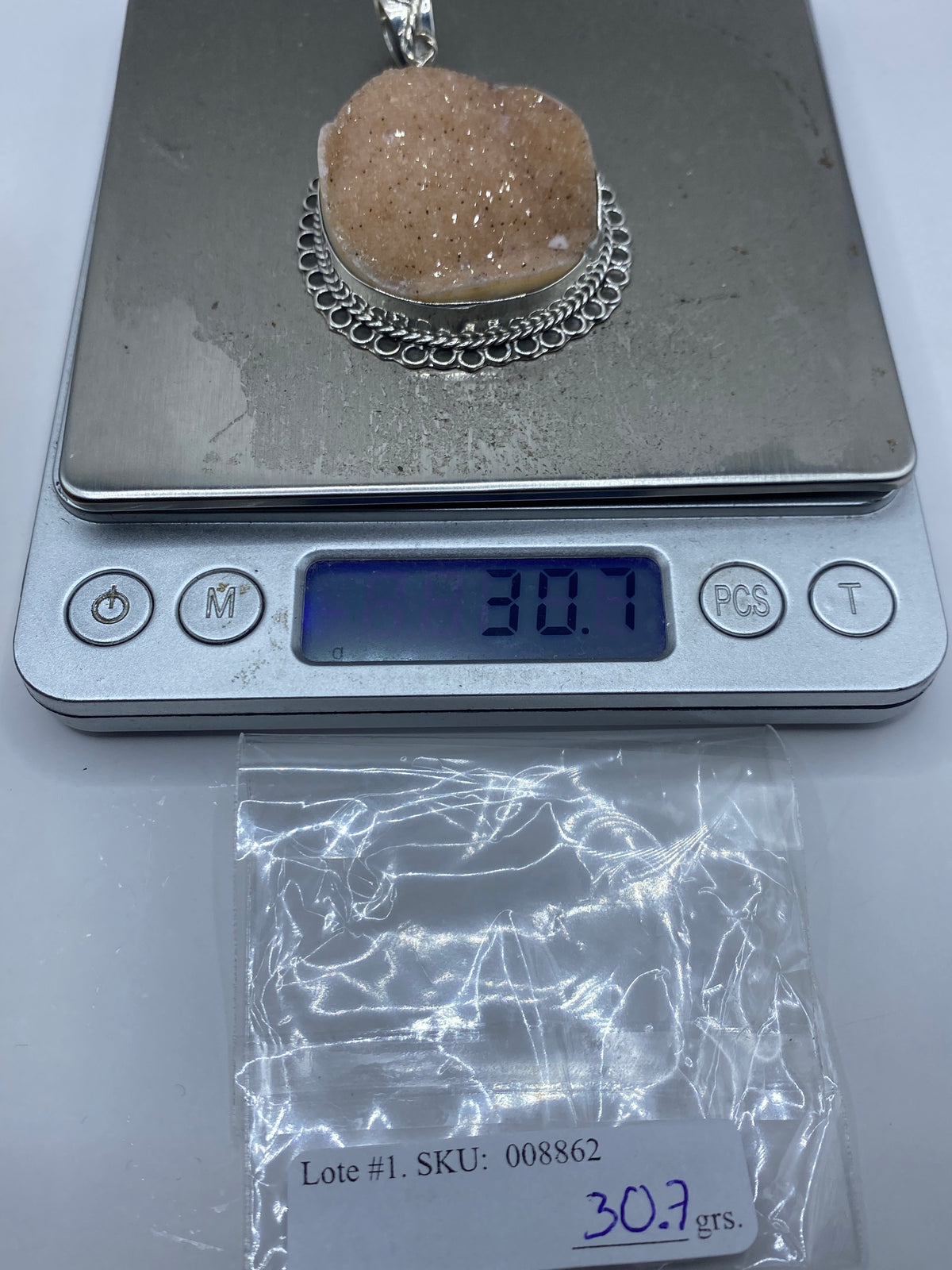Dije de Plata con Drusa de Cuarzo — Taxco 925 — foto 6