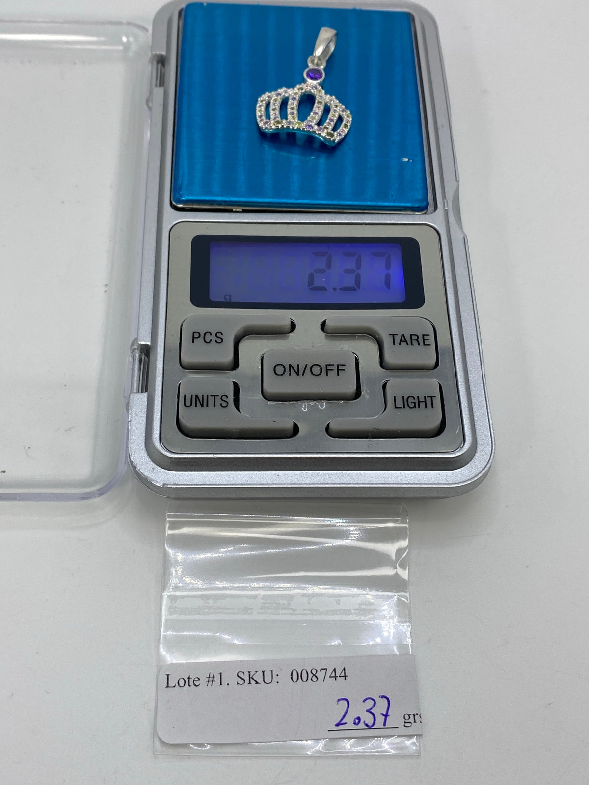 Dije Corona de Plata con Micro-Circonia Multicolor — Taxco 925 — foto 6
