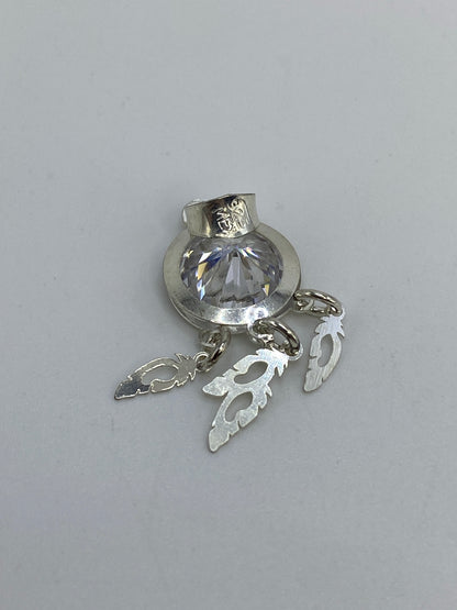 Dije de Plata con Circonia Blanca — Diseño Moderno Taxco 925 — foto 5