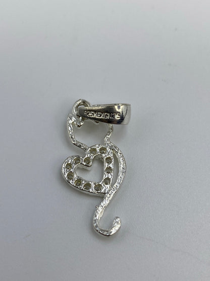 Dije Gato con Corazón Micro-Circonia Plata 925 — foto 5