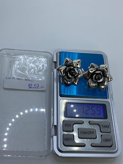 Aretes de Plata Repujado Flor — Taxco 925 — foto 6