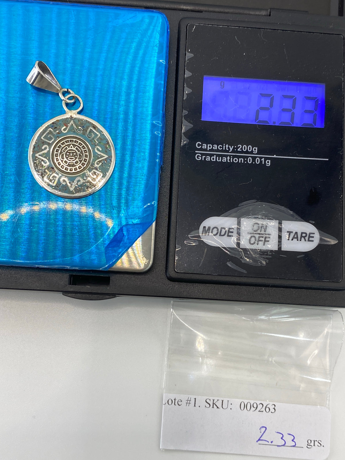 Dije Plata Calendario Azteca con Ópalo de Fuego — Taxco 925 — foto 6