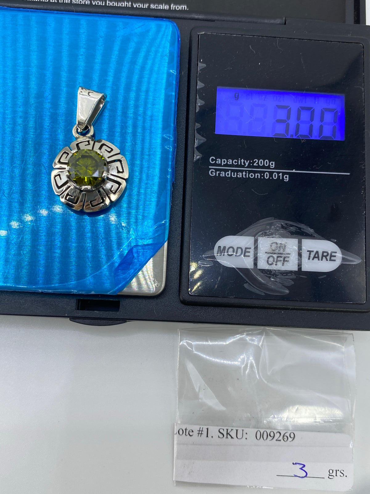 Dije de Plata con Circonia Verde Olivo — Taxco 925 — foto 6