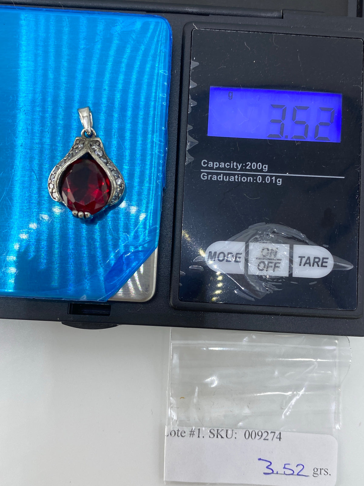 Dije de Plata con Circonia Roja — Taxco 925 — foto 6