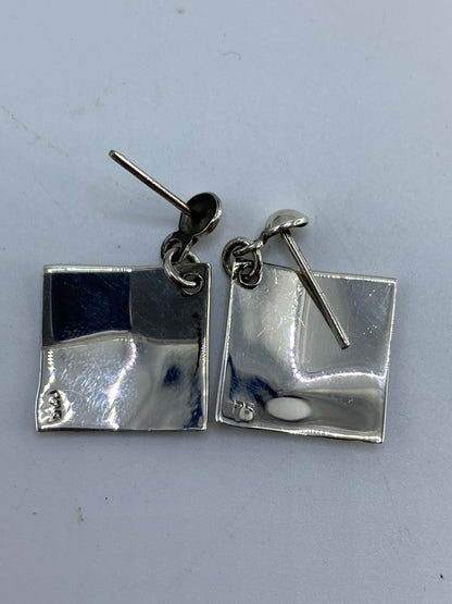 Aretes de Plata Repujados Cuadrados — Taxco 925 — foto 5