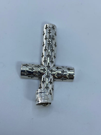 Dije Cruz de Plata 925 Calada — Diseño Prehispánico — foto 5