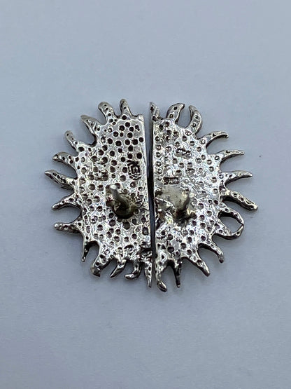 Aretes de Plata Textil Spikes con Micro-Circonia Negra — foto 5