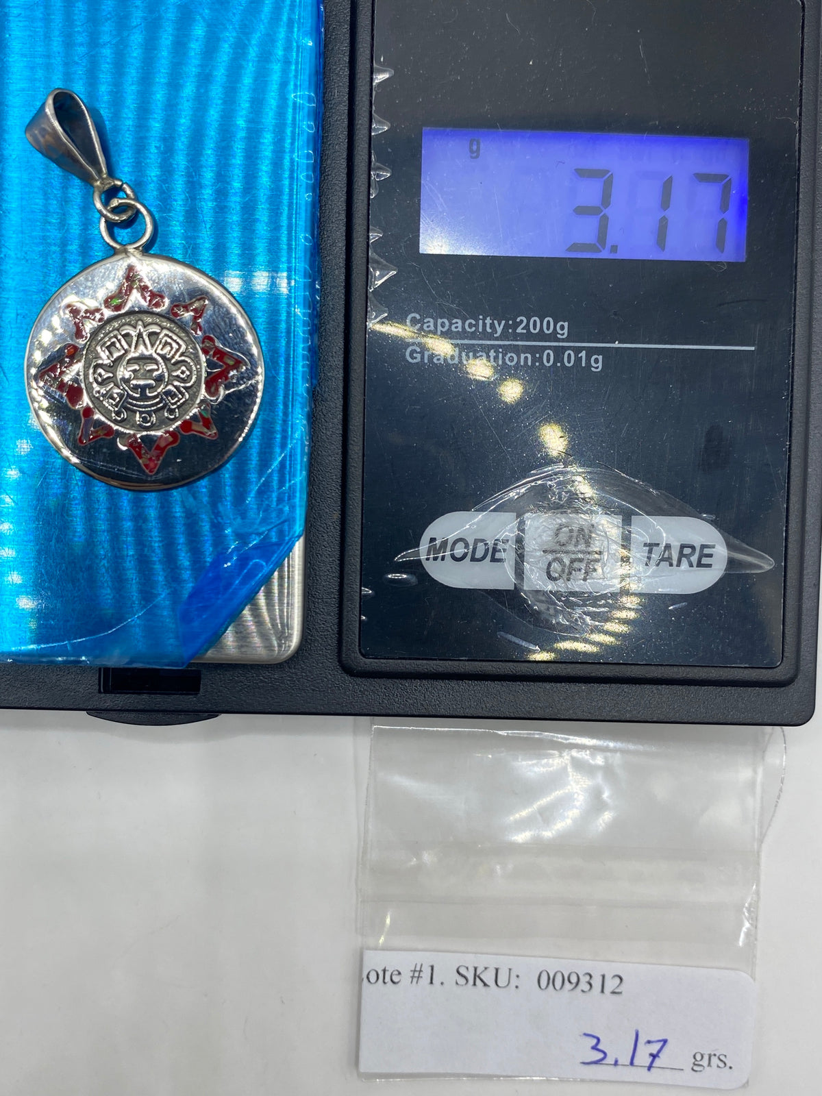 Dije Plata Calendario Azteca con Ópalo de Fuego — Taxco 925 — foto 6