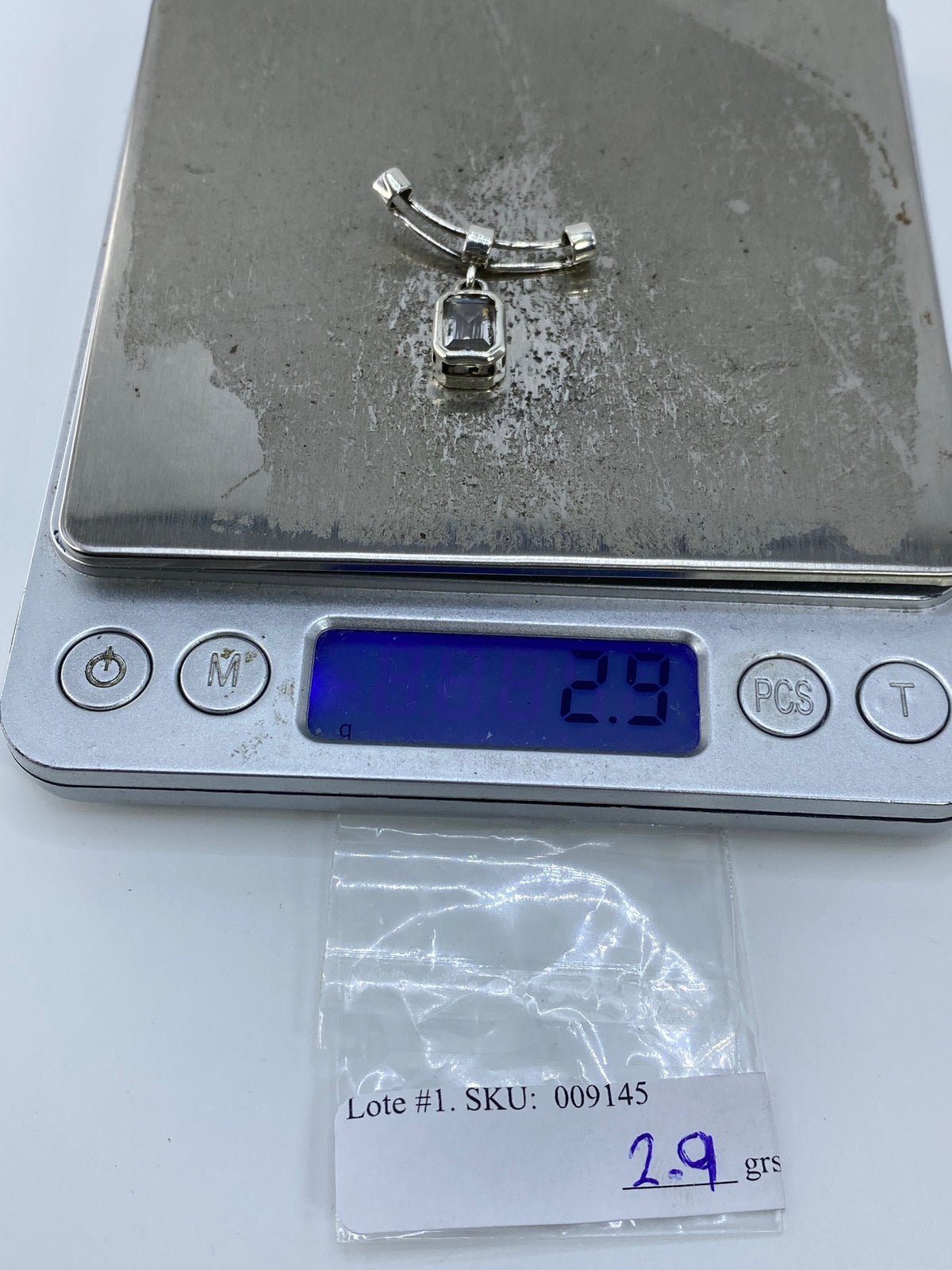 Dije Plata Circonia Blanca Rectangular — Taxco 925 — foto 6