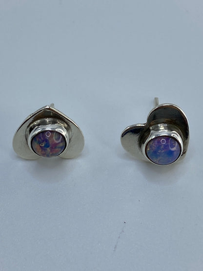 Aretes de Plata con Ópalo de Fuego Multicolor — Taxco — foto 5