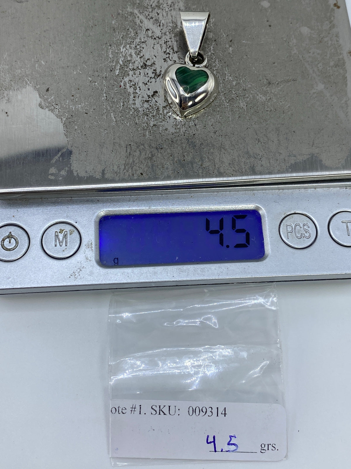 Dije Corazón de Plata con Piedra Verde — Taxco 925 — foto 6